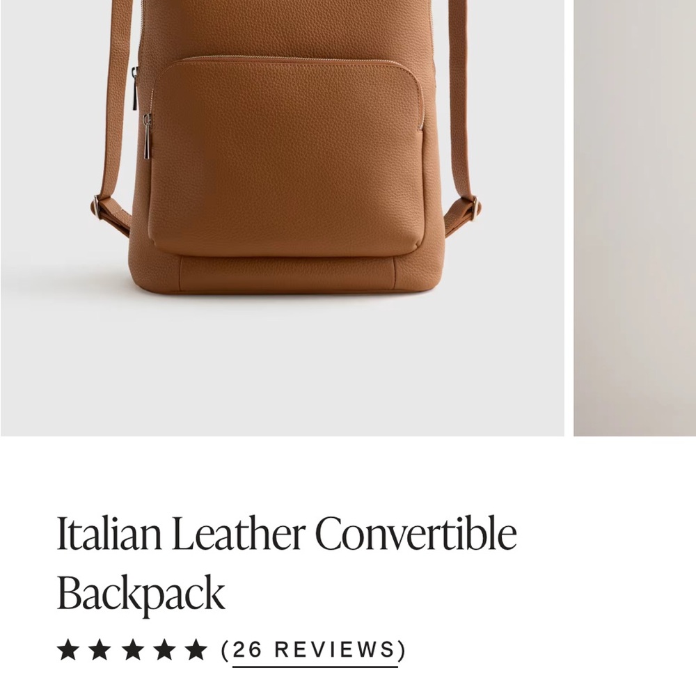 Brown Italian Leather Convertible Backpack